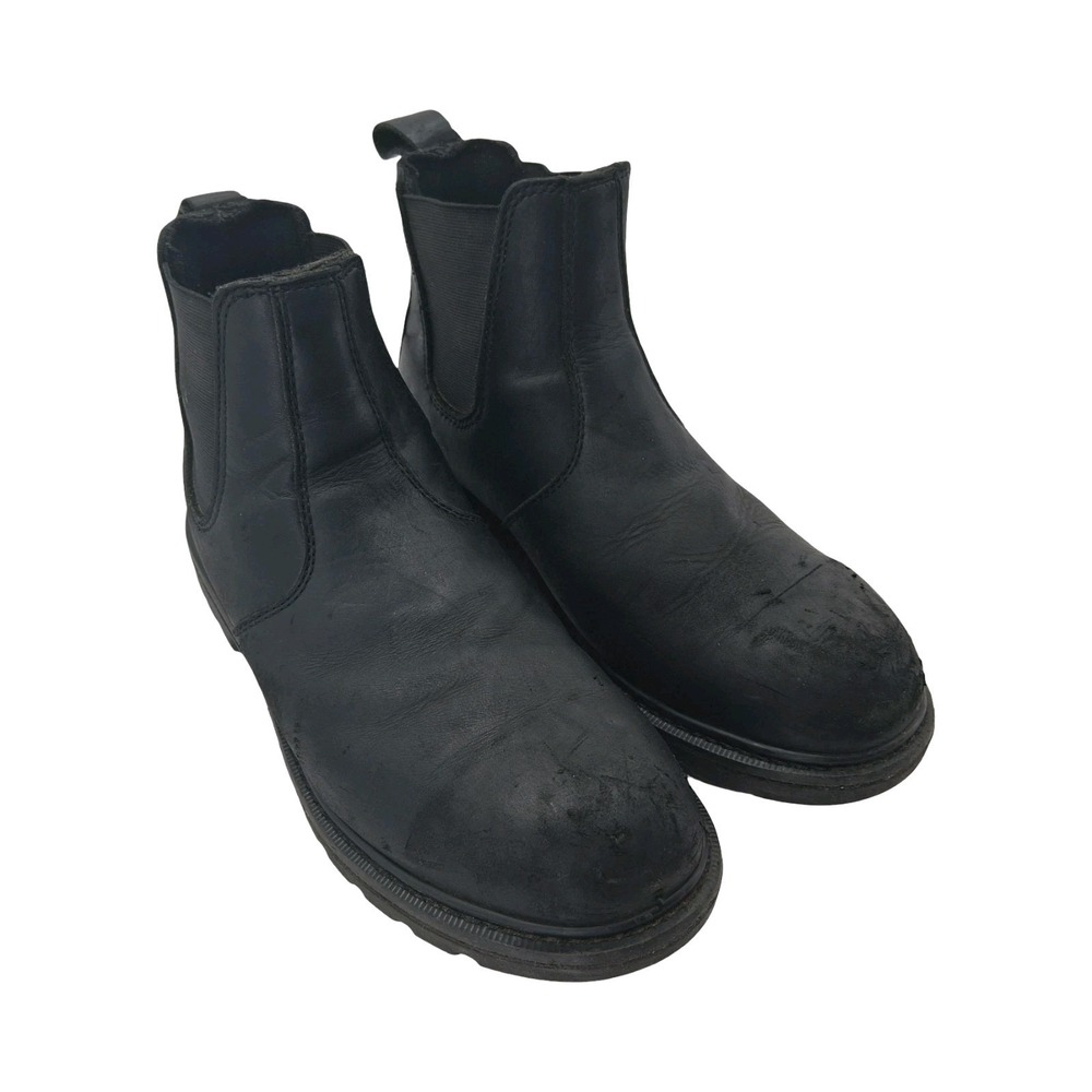 WORX By Red Wing Shoes Boots Mens 8.5 Wide Black Leather Chelsea Work Steel Toe - Picture 2 of 10